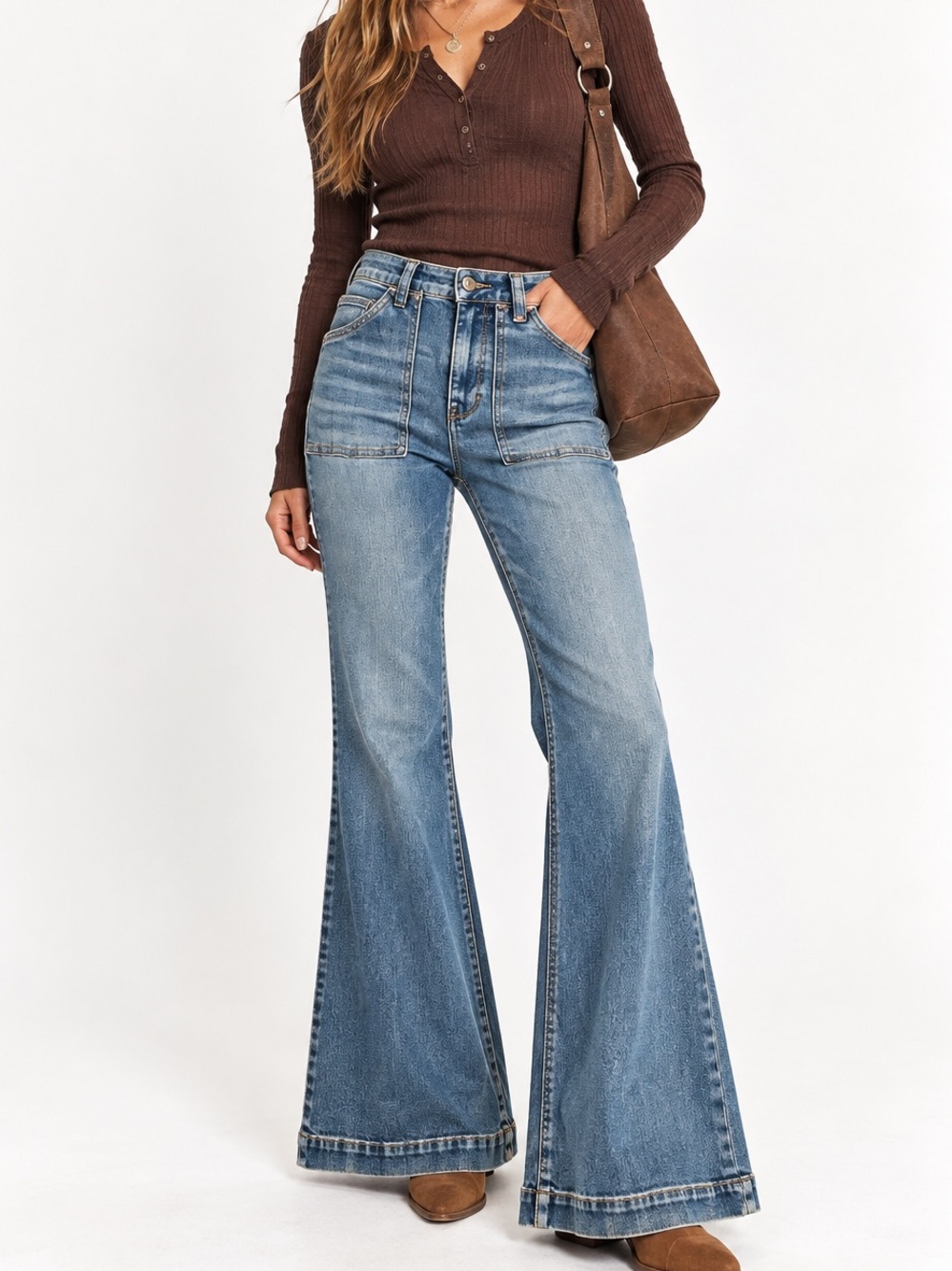 American Eagle Super Hi Rise Flare Jeans Retro 70s Style Boho Chic Size 4